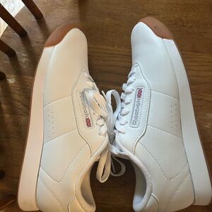 Reebok White and Tan Athletic Shoes